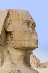 The stone face of the Sphinx