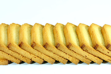 Details of rusks isolated on white