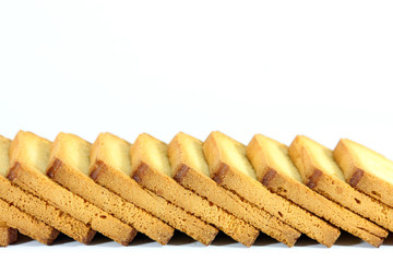 Details of rusks isolated on white
