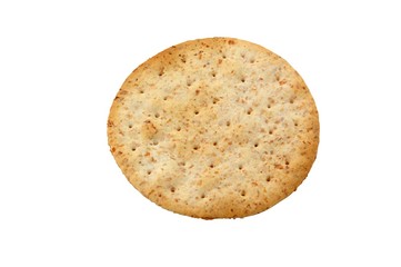 Organic round biscuit isolated on pure white