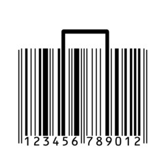 suitcase stylized with bar-code