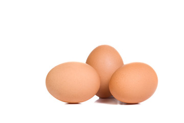 isolated yellow eggs at white