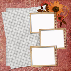 Grunge paper design for information in scrap-booking style