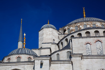 Fototapeta na wymiar Cupulas de la mezquita azul, Estambul, Turkey
