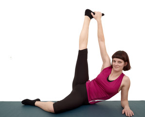 Young woman doing exercises