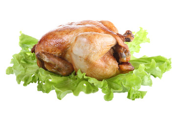Fried chicken on a white background