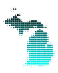 Fototapeta na wymiar Karte von Michigan