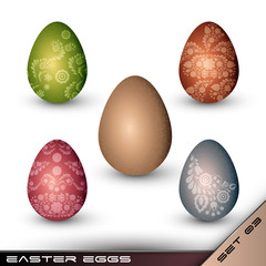 Set of Traditionally Painted Easter Eggs