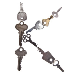 Letter K in Old Keys