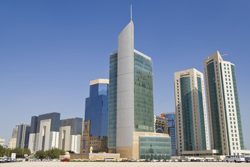 Fototapeta na wymiar Doha Financial District Skyline, Katar