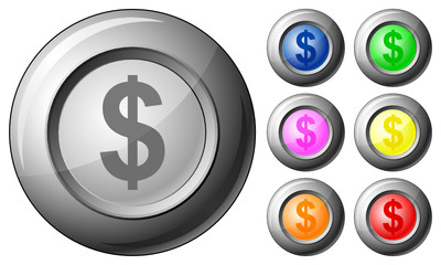 Sphere button dollar