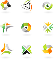 collection of abstract icons and logos - 8