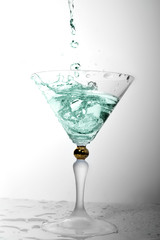 liquid in cocktail glass