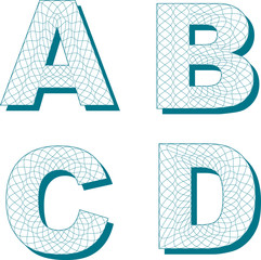 Guilloche style font for diploma or certificate