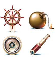 Vector marine travel icons. Part 3