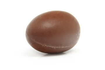 chocolate easter egg over white background