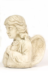 wei&szlig;er Engel mit Rose