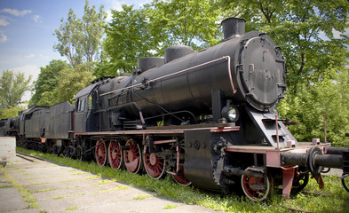 Naklejka premium old steam polish rail engine