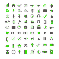 Green Web and Business Icons