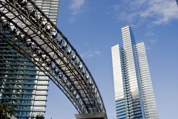 Fotobehang Skyscrapers and monorail © James Mattil