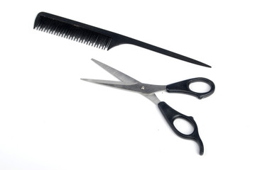 comb and scissors