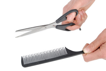 Obraz premium comb and scissors