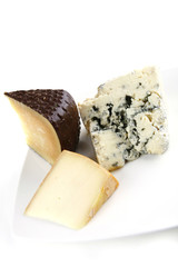 different type of aged cheeses