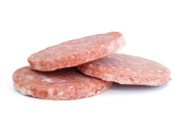 Three Frozen Hamburger Patties