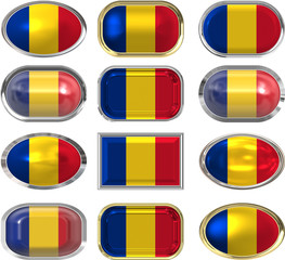 twelve buttons of the Flag of Romania