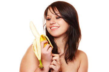 Frau und Banane