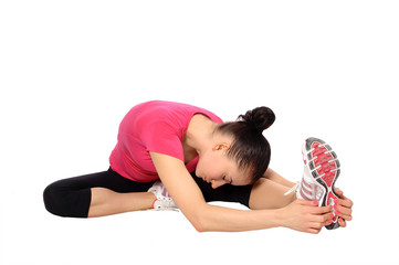 Fototapeta premium woman making stretching exercises