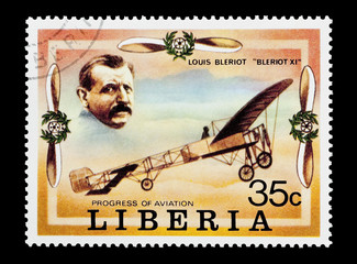 Liberian stamp featuring avaition pioneer Louis Bleriot