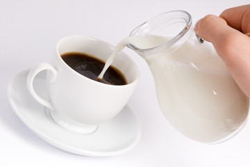 Milk addition in coffee