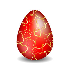 Easter egg with gold ornaments
