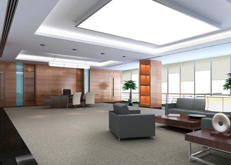 3d modern office room