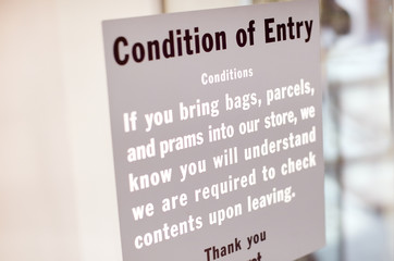 Condition of Entry