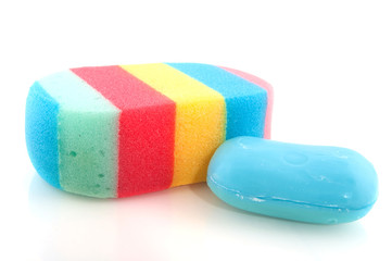 Soap and colorful sponge