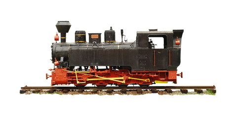 vintage locomotive isolated