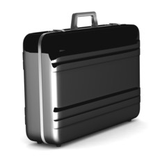 Business briefcase isolated on white background.