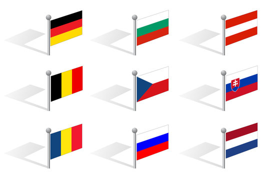 mid europe flags of countries vector