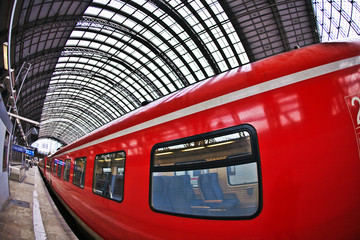 incoming train in Station