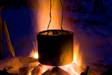 Tourists kettle on fire