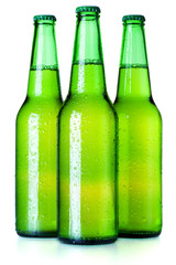 Three beer bottles