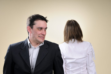 two business people in conflict