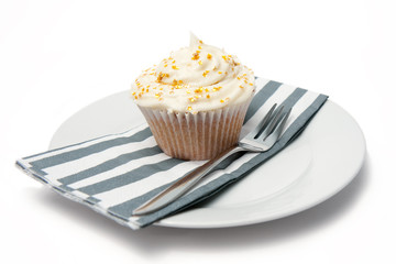 Cupcake with Stars and Fork