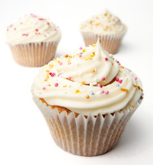 Three Homemade Cupcakes