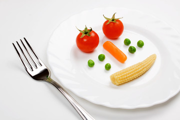Tomato green peas and carrot
