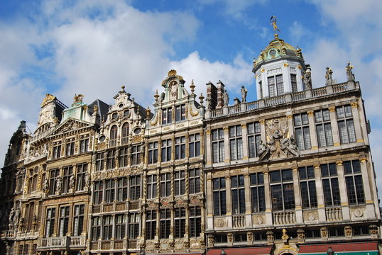 Beautiful old buildings, Grand Place, Brussels, Belgium