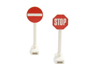 road signs on a white background