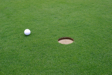 Golf club. At the cup